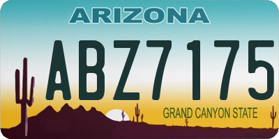 AZ license plate ABZ7175