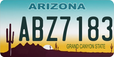 AZ license plate ABZ7183