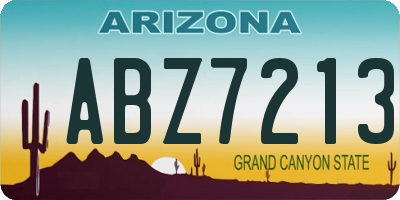 AZ license plate ABZ7213