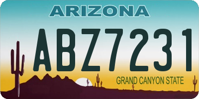 AZ license plate ABZ7231