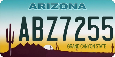 AZ license plate ABZ7255