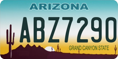 AZ license plate ABZ7290