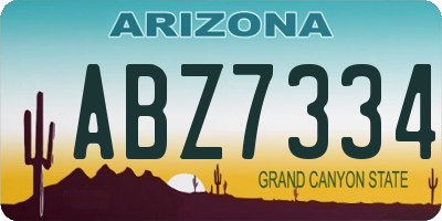 AZ license plate ABZ7334