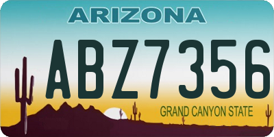 AZ license plate ABZ7356