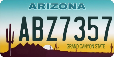AZ license plate ABZ7357