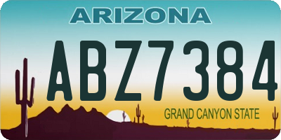 AZ license plate ABZ7384