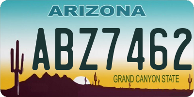 AZ license plate ABZ7462