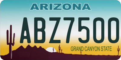 AZ license plate ABZ7500