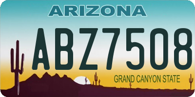 AZ license plate ABZ7508