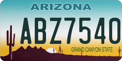 AZ license plate ABZ7540