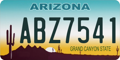 AZ license plate ABZ7541