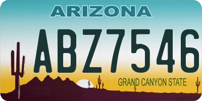 AZ license plate ABZ7546