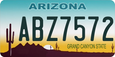 AZ license plate ABZ7572