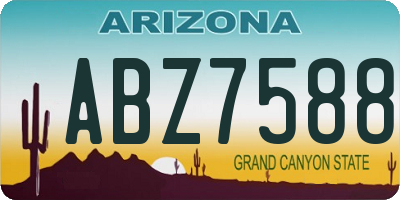 AZ license plate ABZ7588