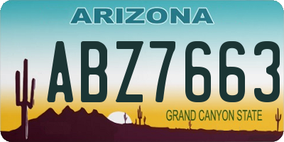 AZ license plate ABZ7663