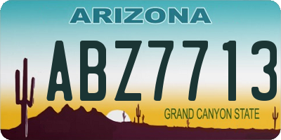 AZ license plate ABZ7713