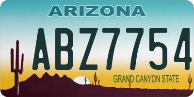 AZ license plate ABZ7754