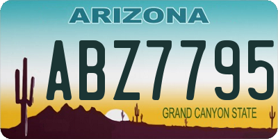 AZ license plate ABZ7795