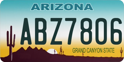 AZ license plate ABZ7806