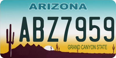 AZ license plate ABZ7959