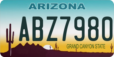 AZ license plate ABZ7980