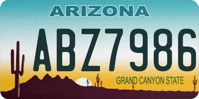 AZ license plate ABZ7986