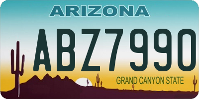 AZ license plate ABZ7990