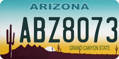 AZ license plate ABZ8073
