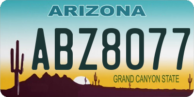 AZ license plate ABZ8077