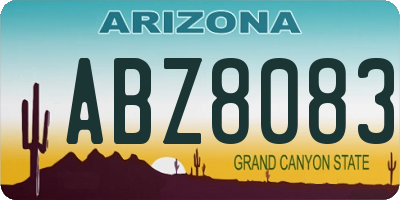 AZ license plate ABZ8083
