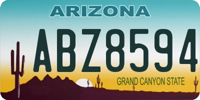 AZ license plate ABZ8594