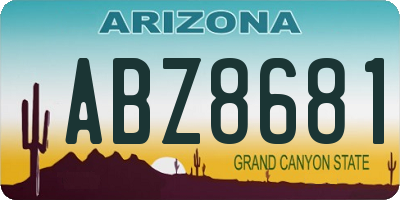 AZ license plate ABZ8681