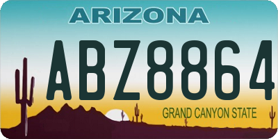 AZ license plate ABZ8864