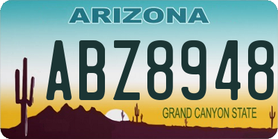 AZ license plate ABZ8948
