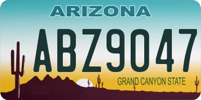 AZ license plate ABZ9047