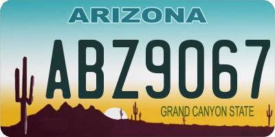 AZ license plate ABZ9067