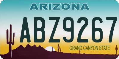 AZ license plate ABZ9267