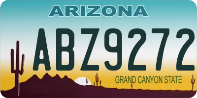AZ license plate ABZ9272