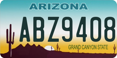 AZ license plate ABZ9408