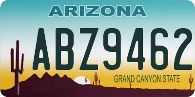 AZ license plate ABZ9462