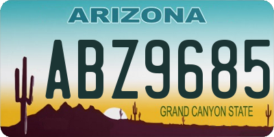 AZ license plate ABZ9685