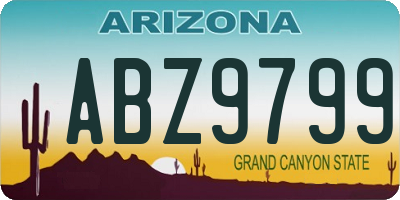 AZ license plate ABZ9799