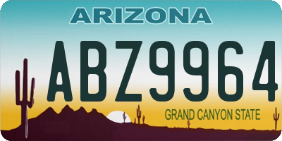 AZ license plate ABZ9964