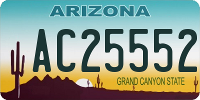 AZ license plate AC25552