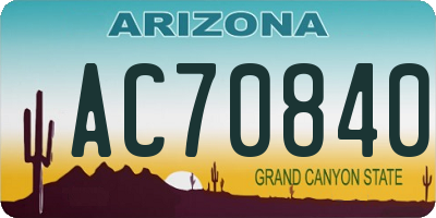 AZ license plate AC70840