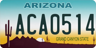 AZ license plate ACA0514