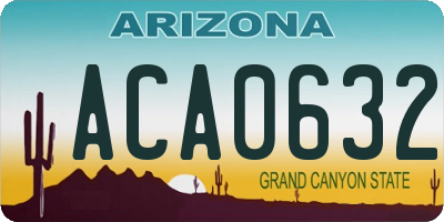 AZ license plate ACA0632