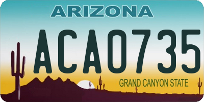 AZ license plate ACA0735