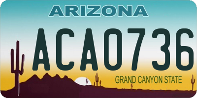AZ license plate ACA0736