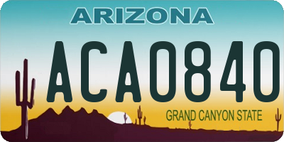 AZ license plate ACA0840